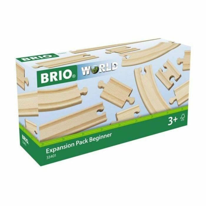Brio World 33401 Caja de Debutantes Evolution - Set de 11 Rieles de Madera de Haya para Circuito de Tren Niños +3 Años