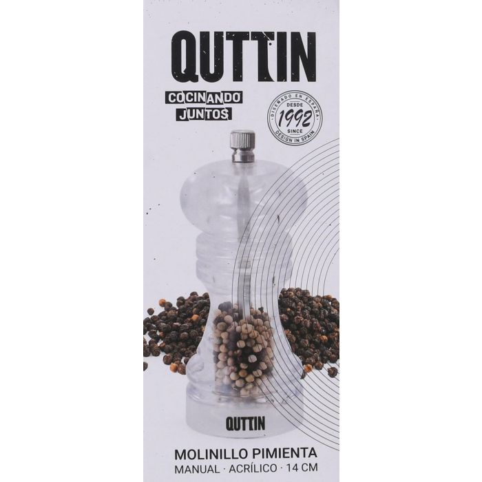 Molinillo de Pimienta Acrílico 14 cm Quttin (18 Unidades) 1 Molinillo de Pimienta Acrílico 14 cm Quttin (18 Unidades) 1