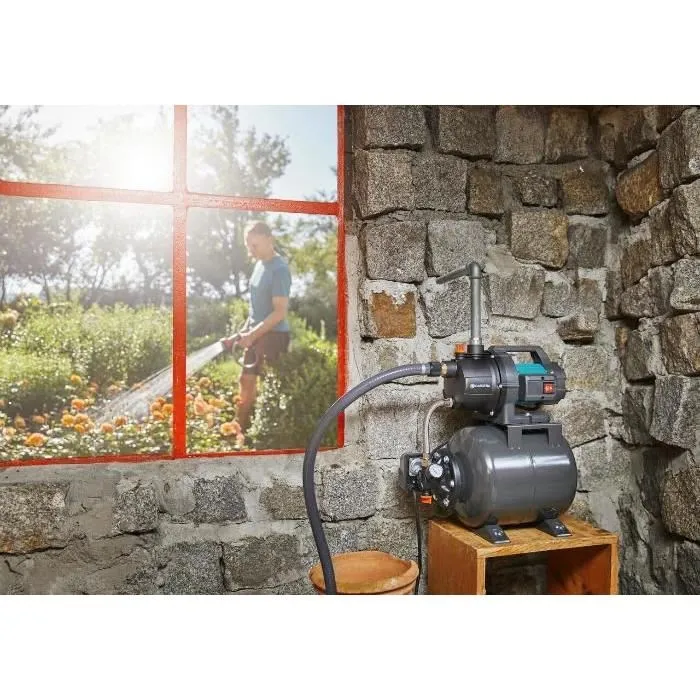 Gardena Grupo de Presión 3700/4 - 3700l/h, 800W, 4.1 bar, Depósito 19L, Manómetro 2