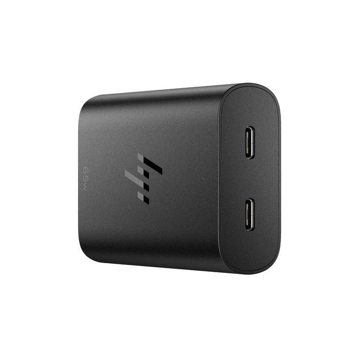 HP Cargador Portátil USB-C 65W con Tecnología GaN - Ultra Compacto y Dual para Carga Rápida de Dispositivos USB-C 3