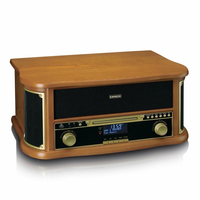 Lenco TCD-2571WD - Reproductor de Vinilos y Cassette con Radio DAB/FM, Bluetooth 5.0 y Puerto USB, Madera 1
