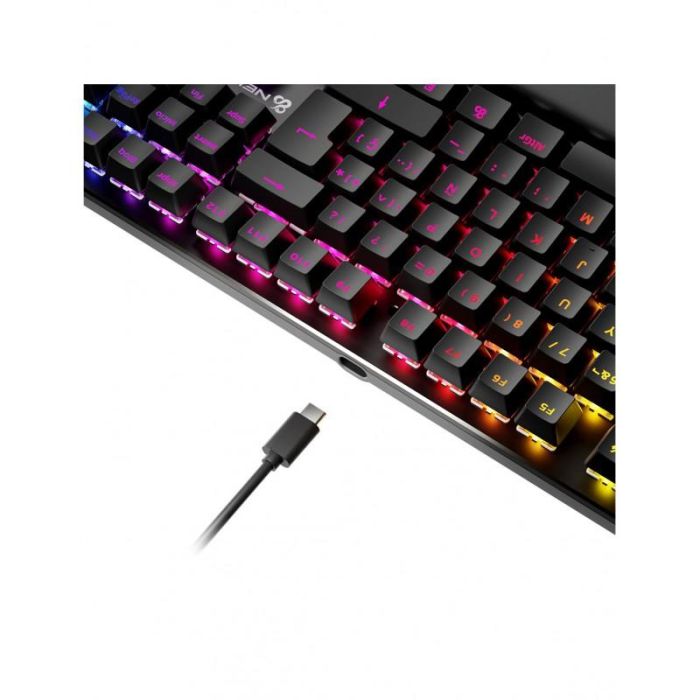 Newskill Serike V2 Teclado Mecánico Gaming RGB Negro - Formato Completo 104 Teclas QWERTY Español (ISO), Cable USB, Reposamuñecas