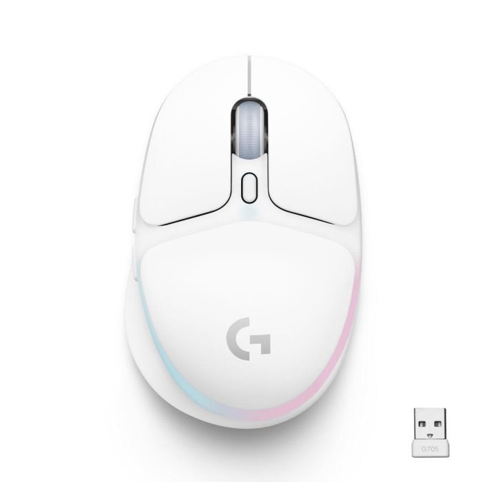 Logitech G - Ratón para juegos - Inalámbrico - G705 LIGHTSYNC Iluminación RGB, Bluetooth, Ligero - Niebla blanca Logitech G - Ratón para juegos - Inalámbrico - G705 LIGHTSYNC Iluminación RGB, Bluetooth, Ligero - Niebla blanca