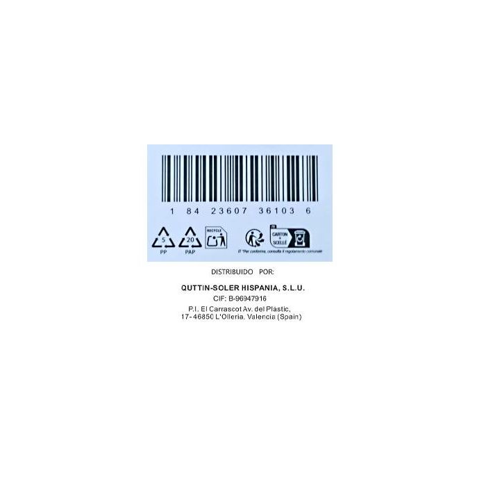 Quttin Tijera Bimaterial Descaps Esmerald 21x9.5 cm (12 Unidades)