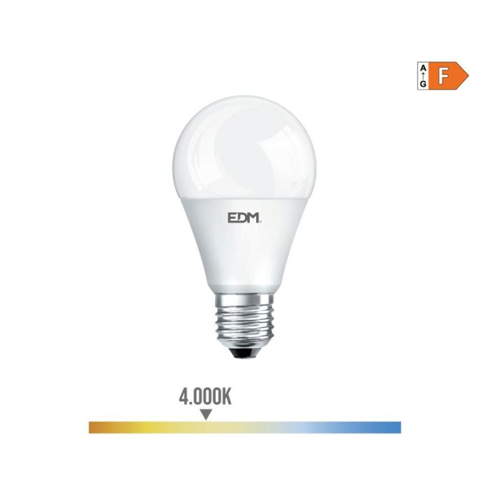 Bombilla standard led e27 10w 932lm 4000k luz dia ø6x10,8cm edm