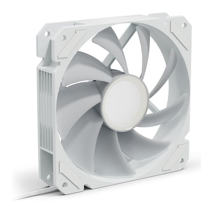 SHARKOON SHARK Mirror RGB PWM White Ventilador 120mm, Blanco con Iluminación LED PWM, para Carcasa de Ordenador, Flujo de Aire 99.52 m³/h