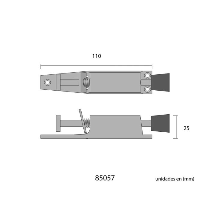 Freno de puerta 120mm dorado 1