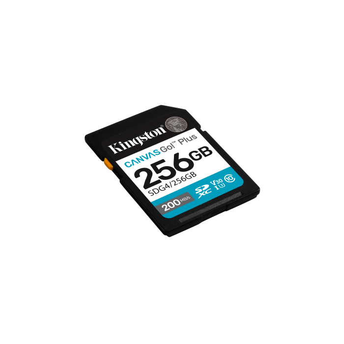 Kingston SDG4/256GB Tarjeta de Memoria SD Canvas Go! Plus 256GB Clase 10 U3 V30 200MB/s 1