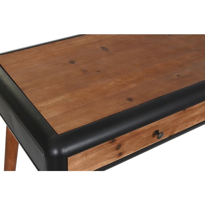 Consola DKD Home Decor Negro Natural Marrón oscuro Gris oscuro Metal Abeto 120 x 50 x 77 cm 1