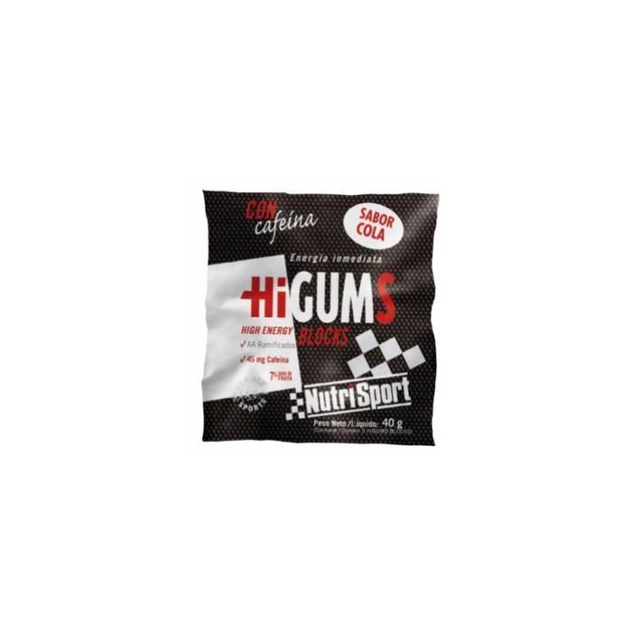 NUTRISPORT Higums Sabor Cola con Cafeína para Deportistas, Aporte Energético, Expositor 20 Bolsas