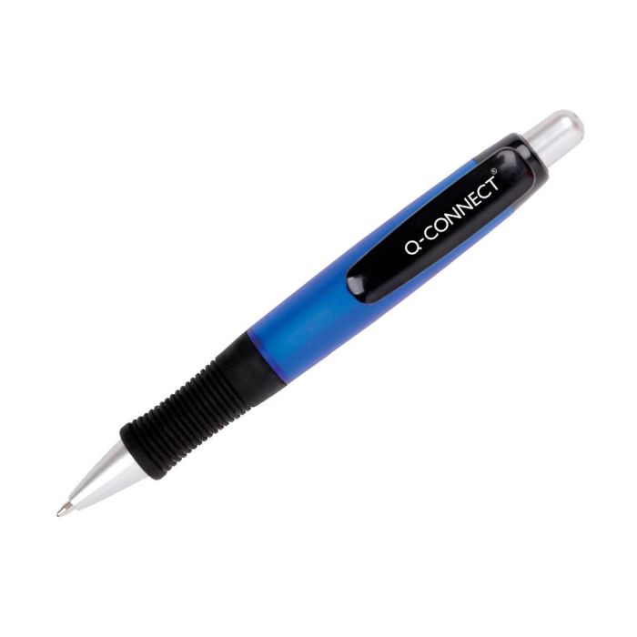 Boligrafo Q-Connect Premium Retractil Con Sujecion De Caucho Color Azul Punta 1 mm 10 unidades 1