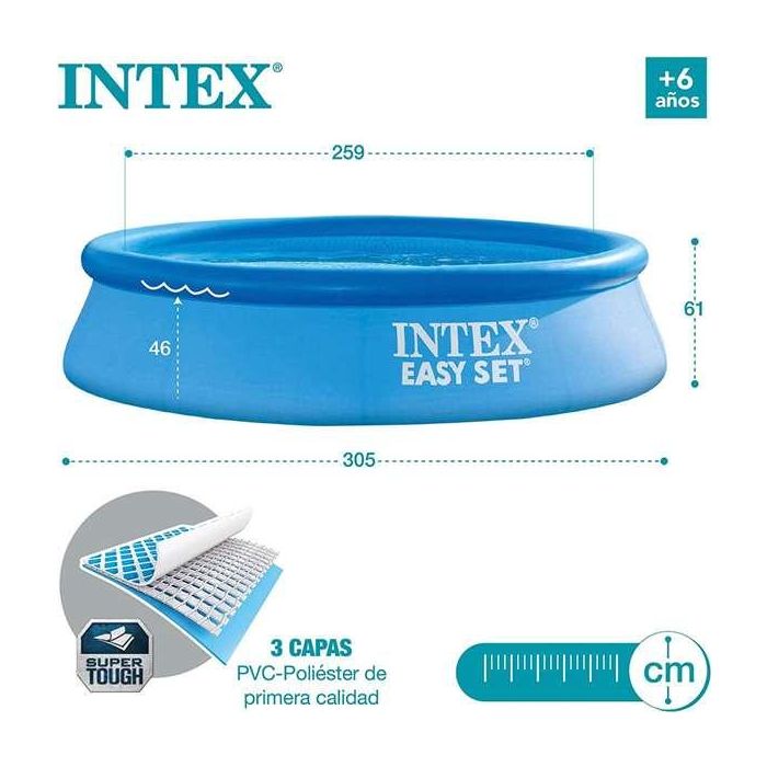 Intex Piscina Hinchable Redonda Easy Set con Depuradora Filtro 3077 Litros 305x61 cm 4