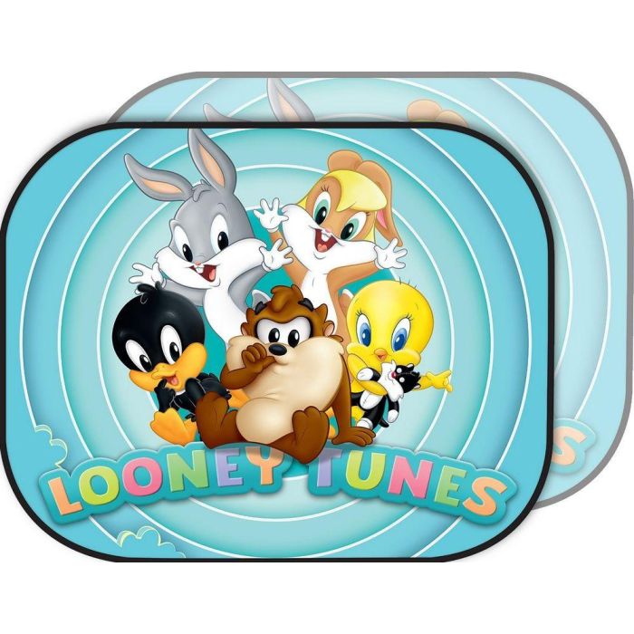 Looney Tunes CZ10970 Persianas Laterales para Coche Protección UV, Fijación Ventosa, 44x35 cm 2 Piezas