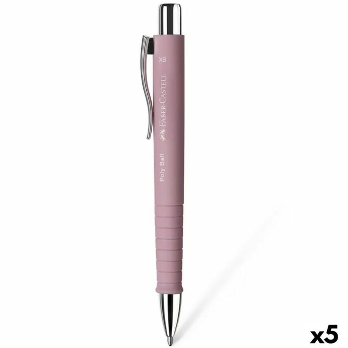 Bolígrafo Faber-Castell Poly Ball XB Rosa (5 Unidades) Bolígrafo Faber-Castell Poly Ball XB Rosa (5 Unidades)