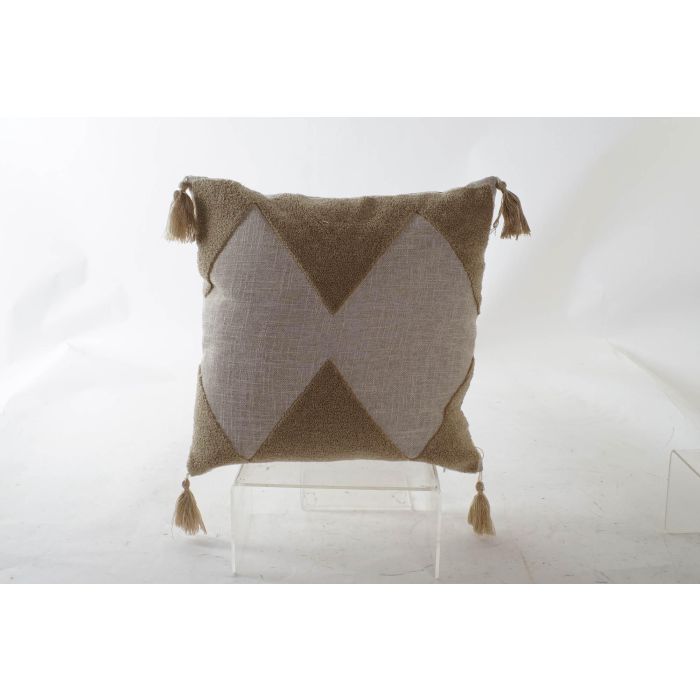 DKD Home Decor Cojín Decorativo Boho Terracota Beige 40x40x10 cm de Polyester con Cremallera - Colección Desert Oasis - Pack de 4 Unidades