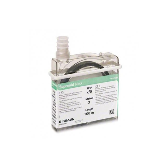 B. Braun Supramid Blanco - Sutura no absorbible de poliamida, Cassette 6, 25M, 1 Unidad
