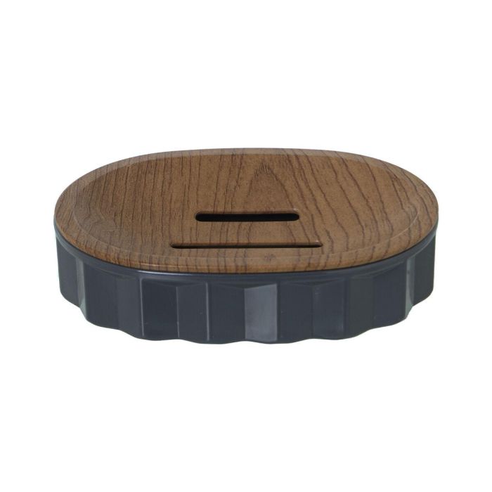 Jabonera Alexandra House Living Marrón Gris Acrílico Plástico Madera 12 x 3 x 9 cm 3