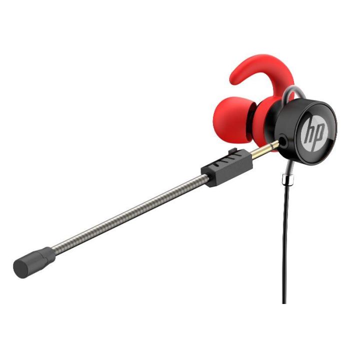 HP Auricular Gaming con Doble Micrófono Extraíble y Control de Volumen - Rojo