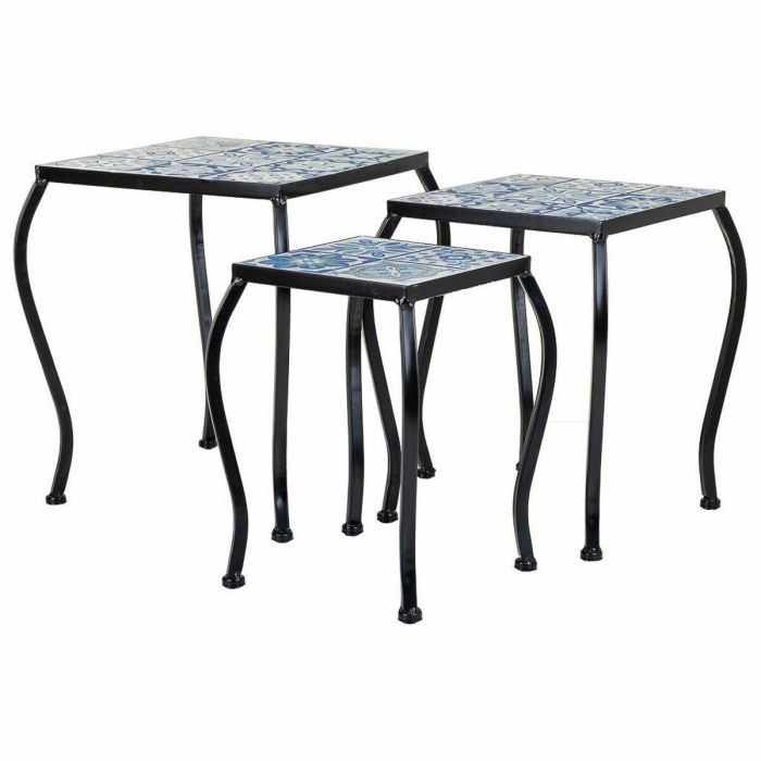 Soporte para Maceta Alexandra House Living Negro Hierro Azulejo 33 x 37 x 33 cm 3 Piezas