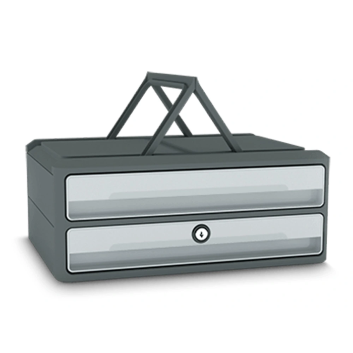 Cep Fichero Cajones Sobremesa Moov Up Reciclado 80% 2 Cajones Color Gris Plástico 2