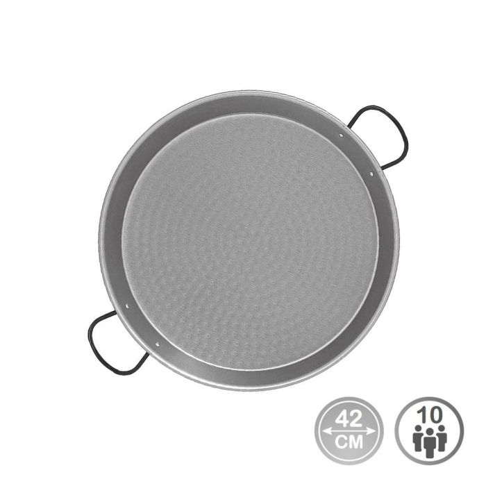 Vaello Paellera Tradicional Acero Pulido Ø42 cm para 10 Personas Cocinas de Gas