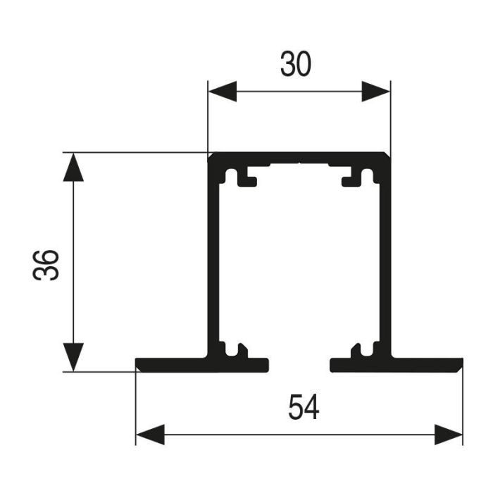 KLEIN Lite + Top Guía Aluminio Anodizado Plata Mate para Falso Techo Corredera 3000mm 1