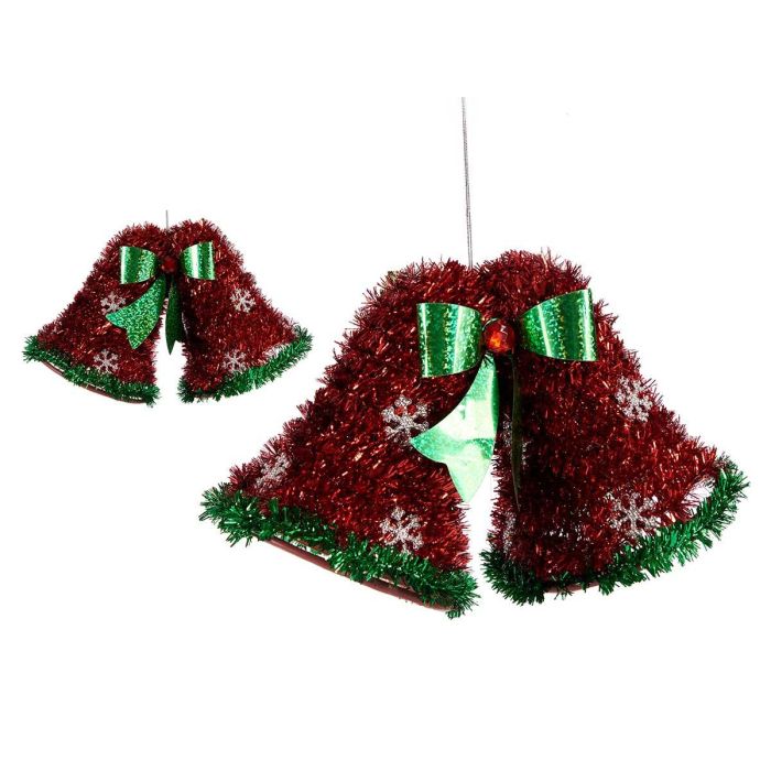 Campanas Navideñas Espumillón Rojo Verde Krist+ 21x14x10 cm (12 Unidades) Campanas Navideñas Espumillón Rojo Verde Krist+ 21x14x10 cm (12 Unidades)