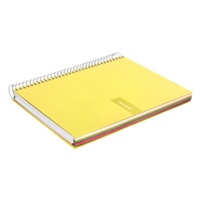 Cuaderno Espiral Liderpapel A5 Micro Crafty Tapa Forrada 120H 90 gr Cuadro 5 mm 5 Bandas6 Taladros Color Amarillo 5