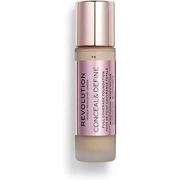 Revolution Make Up #F9 CONCEAL & DEFINE Base de Maquillaje Cobertura Total, Acabado Semi-Mate, Vegana, Sin Aceites, 23ml Revolution Make Up #F9 CONCEAL & DEFINE Base de Maquillaje Cobertura Total, Acabado Semi-Mate, Vegana, Sin Aceites, 23ml
