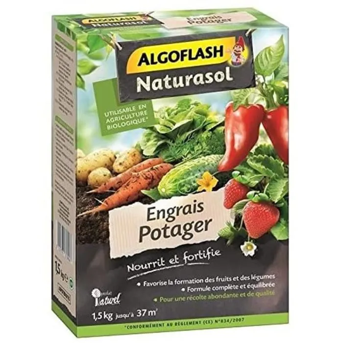 Algoflash Naturasol APOTBIO15 Fertilizante para Huertos - 1,5 kg 1 Algoflash Naturasol APOTBIO15 Fertilizante para Huertos - 1,5 kg 1