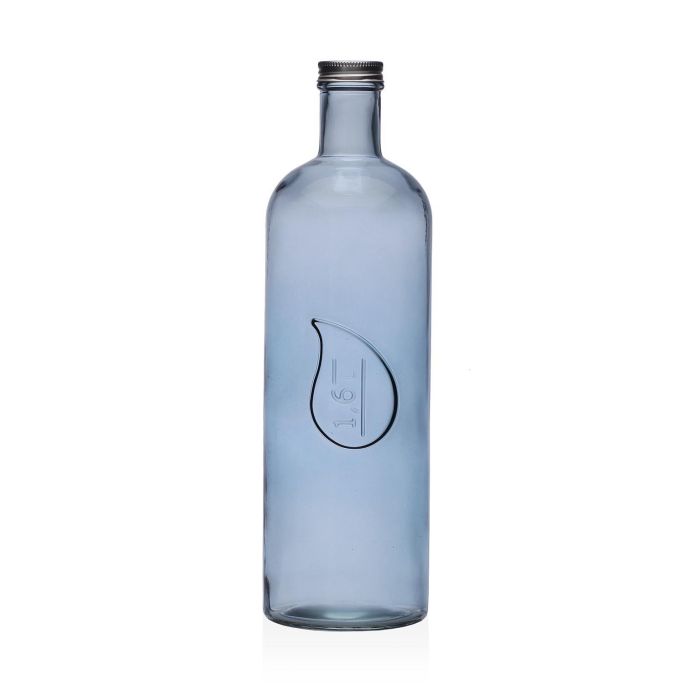Botella de Agua Versa Azul Vidrio Aluminio 1,6 L 9,8 x 32,5 x 9,8 cm Botella de Agua Versa Azul Vidrio Aluminio 1,6 L 9,8 x 32,5 x 9,8 cm