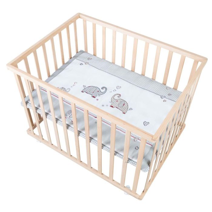 Roba Jumbotwins Parque para bebés de madera maciza natural, altura ajustable 3 niveles, con ruedas con freno, tapete patrón elefante incluido 16 Roba Jumbotwins Parque para bebés de madera maciza natural, altura ajustable 3 niveles, con ruedas con freno, tapete patrón elefante incluido 16