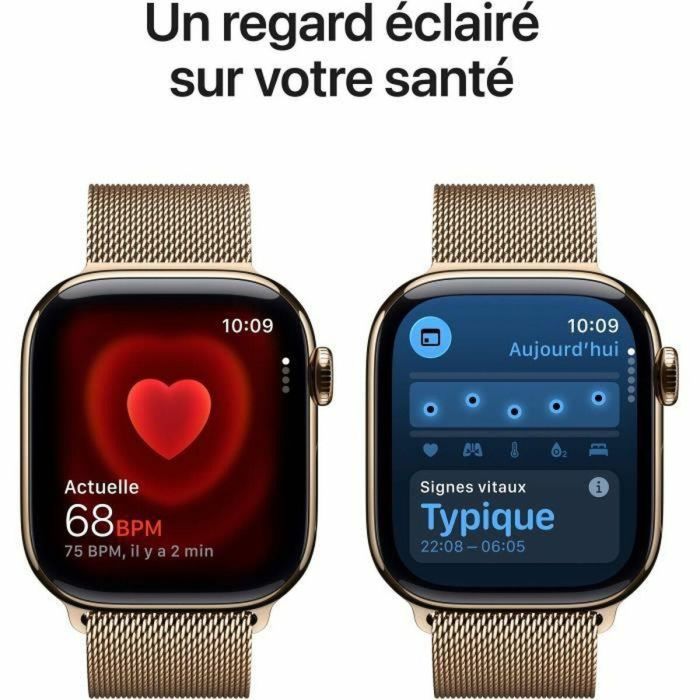 Apple Watch S11 Titan Gold Cellular 42mm con Correa Milanaise Dorada 2