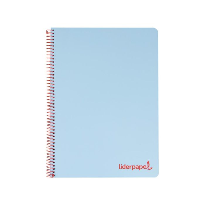 Cuaderno Espiral Liderpapel A6 Micro Wonder Tapa Plastico 120H 90 gr Cuadro 5 mm 4 Bandas Color Celeste 1