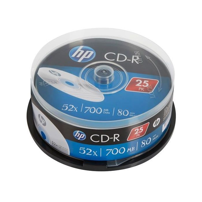 HP CD-R 700Mb 52X Tarrina de 25 Unidades