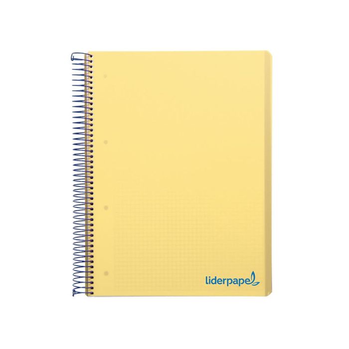 Cuaderno Espiral Liderpapel A5 Micro Wonder Tapa Plastico 120H 90 gr Cuadro 5 mm 5 Bandas 6 Taladros Color Amarillo 2