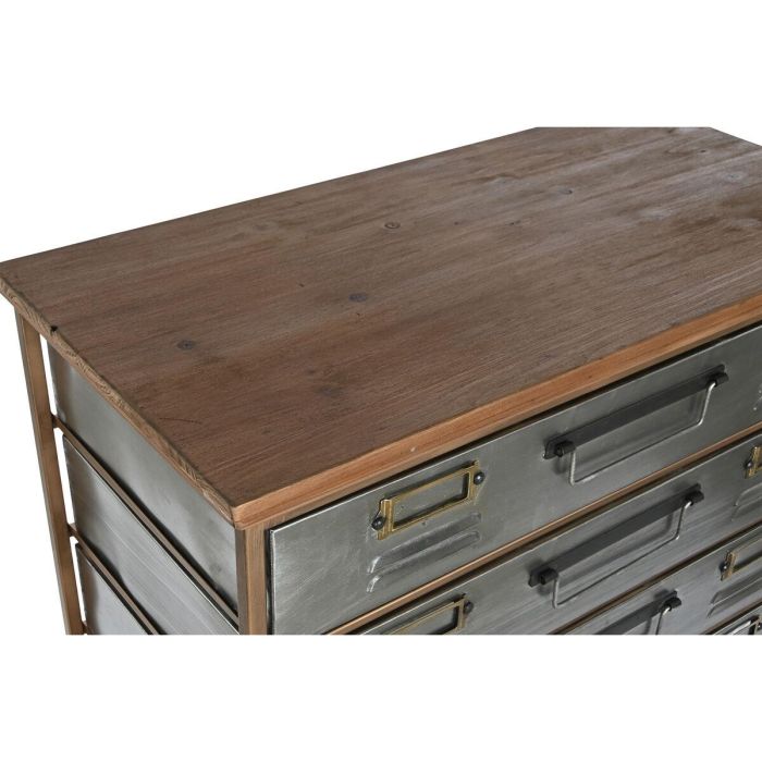 Cajonera Home ESPRIT Marrón Gris Plateado Natural Metal Abeto Loft 66 x 33,5 x 121 cm 6 Cajonera Home ESPRIT Marrón Gris Plateado Natural Metal Abeto Loft 66 x 33,5 x 121 cm 6