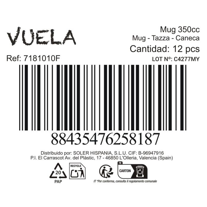 Mug Vuela 350 cc - Inde (48 Unidades) 17 Mug Vuela 350 cc - Inde (48 Unidades) 17