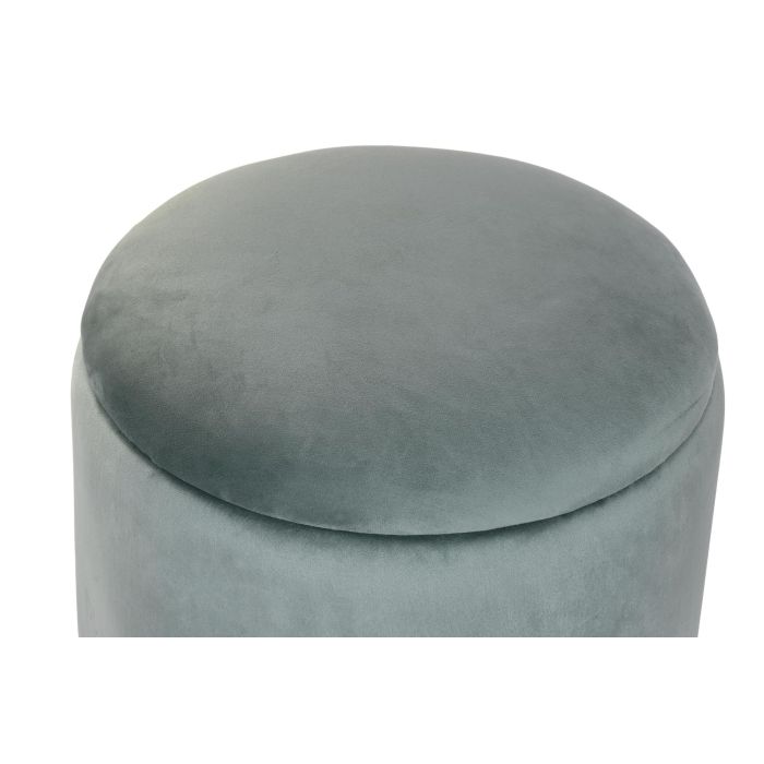 DKD Home Decor Reposapiés con Tapa y Almacenaje Turquesa 44x42x44 cm de Poliéster y Metal 1 DKD Home Decor Reposapiés con Tapa y Almacenaje Turquesa 44x42x44 cm de Poliéster y Metal 1