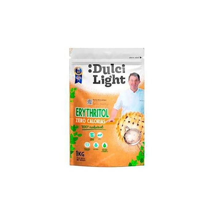 DULCILIGHT Eritritol 1Kg Edulcorante Granulado Cero Calorías para Cocinar Keto Vegan Sin Gluten Apto Diabéticos