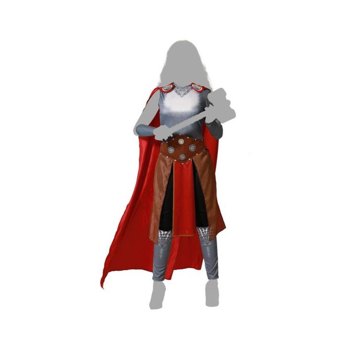 Disfraz Héroe Cómic Rojo con Capa Mujer Adulto Talla XS-S