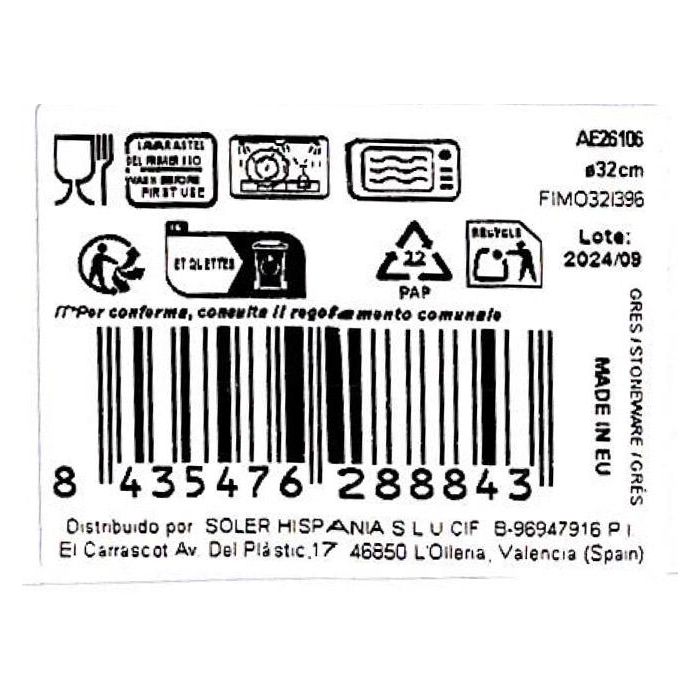 La Mediterranea Bajo Plato Aelia Ø32.5 cm Monaco Bri (6 Unidades) 2