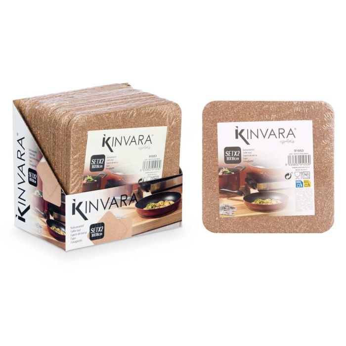 Set 2 Salvamantel Corcho Cuadrado 18 Cm Kinvara (12 Unidades) 2
