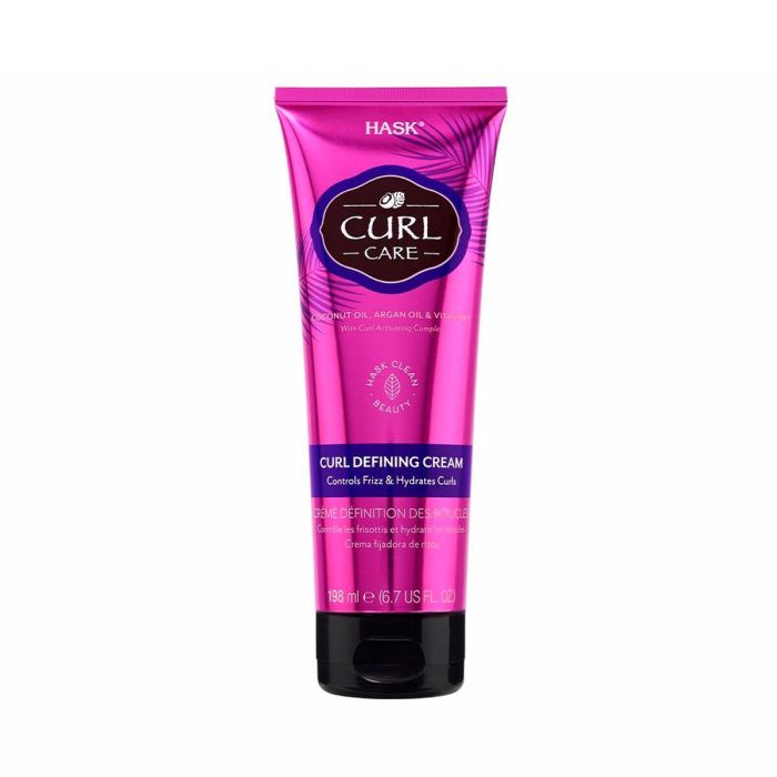 Hask CURL CARE curl defining cream Crema Definidora de Rizos para Cabello Rizado, Control de Frizz, Hidratación, Sin Parabenos, Sin Sulfatos, Sin Siliconas, Cruelty Free, 198 ml