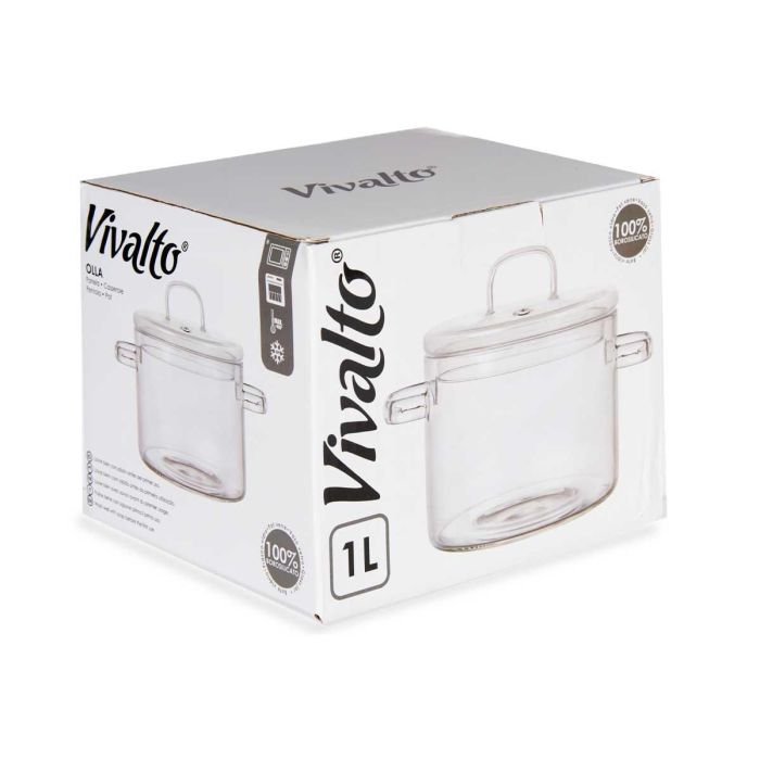 Olla De Borosilicato 1000Ml Vivalto 13CM (6 Unidades) 2 Olla De Borosilicato 1000Ml Vivalto 13CM (6 Unidades) 2