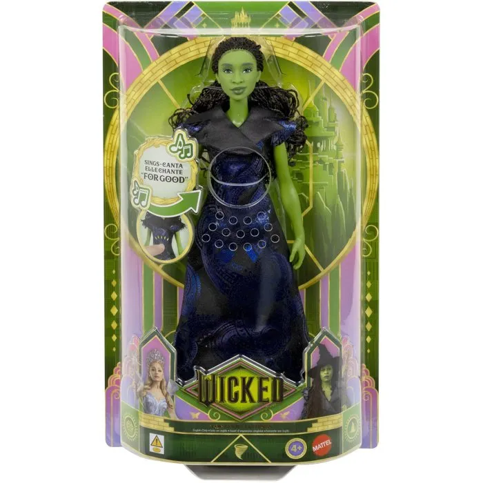 Mattel Muñeca Elphaba Thropp Musical JFM09 Wicked Cantarina Vestido Verde Piel Verde 0 Mattel Muñeca Elphaba Thropp Musical JFM09 Wicked Cantarina Vestido Verde Piel Verde 0