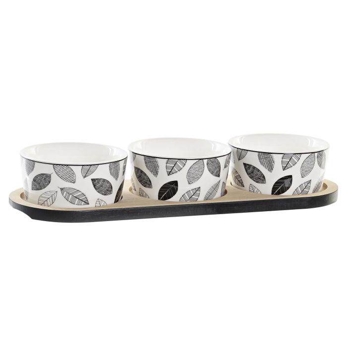 Tabla Aperitivo Cottage DKD Home Decor Negro Blanco 10 x 5 x 28.5 cm Set de 4