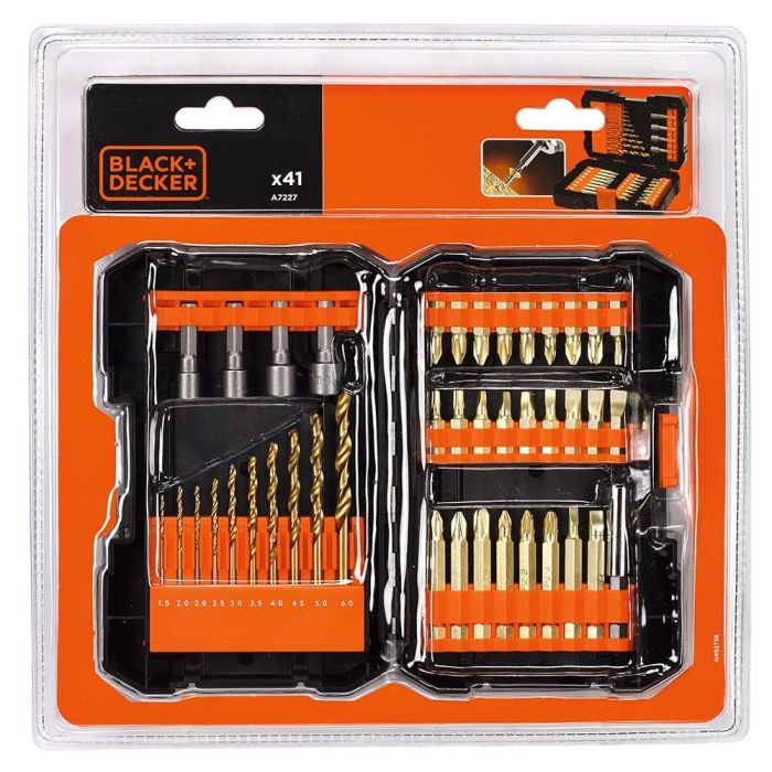 Black+Decker Juego de 41 piezas de puntas y brocas de titanio para atornillar y taladrar 1 Black+Decker Juego de 41 piezas de puntas y brocas de titanio para atornillar y taladrar 1