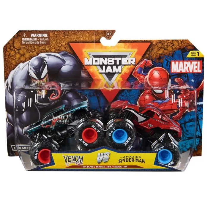 Spin Master Pack de 2 Vehículos Monster Jam Fundición a Presión 1:64 Marvel SPI1728686262276 1