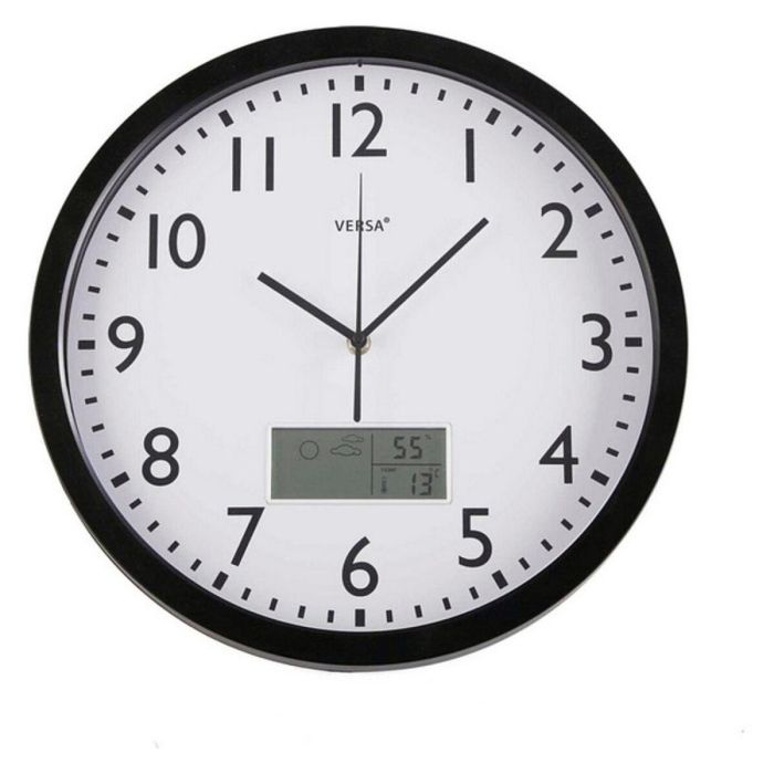 Reloj de Pared Versa Negro Plástico Minimalista 4 x 35 x 35 cm Reloj de Pared Versa Negro Plástico Minimalista 4 x 35 x 35 cm